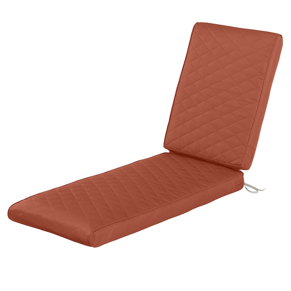 Classic Accessories FadeSafe 80x26x3" Rectangle Patio Quilted Chaise Lounge Cushion, Spice 62-029-QSPICE-EC - main